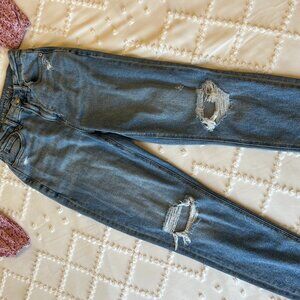 American Eagle Curvy Mom Ripped Stretch Jeans SIZE 0
